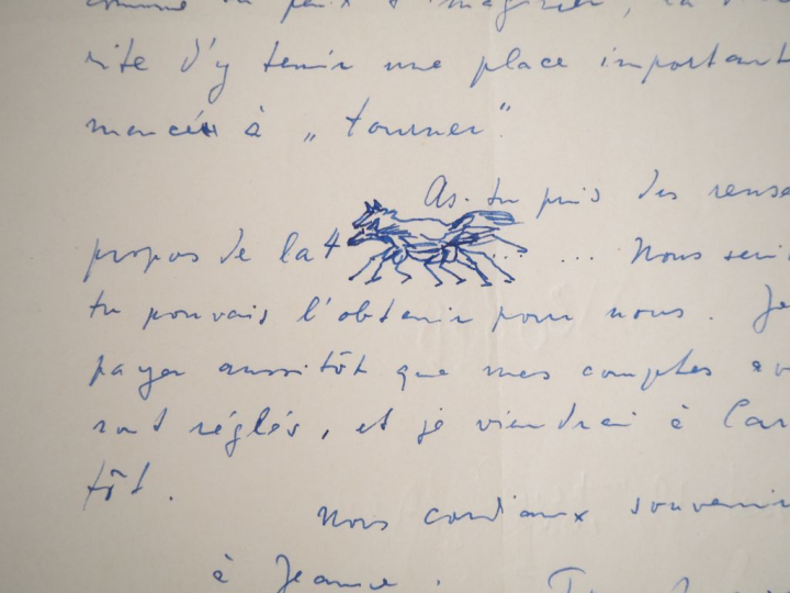 ERNST (M.). LETTRE AUTOGRAPHE signée adressée à James Ducellier. Une p