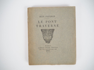 Vente aux enchères PAULHAN (J.). LE PONT TRAVERSÉ. P., Bloch, 1921. In-16 broché, couvert