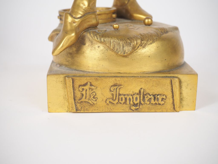 Maurice CONSTANT. "Le jongleur". Sculpture chryséléphantine. Signée et