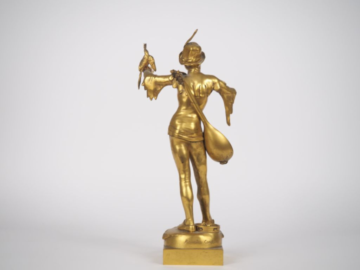 Maurice CONSTANT. "Le jongleur". Sculpture chryséléphantine. Signée et