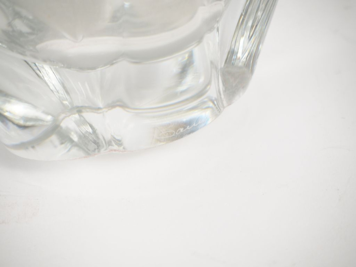 DAUM France. Deux lampes et une coupe en cristal. Signées. H. (lampes)