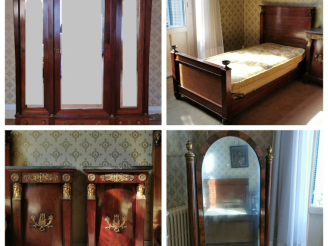 Vente aux enchères Mobilier de chambre à coucher Empire en acajou et placage d'acajou, or