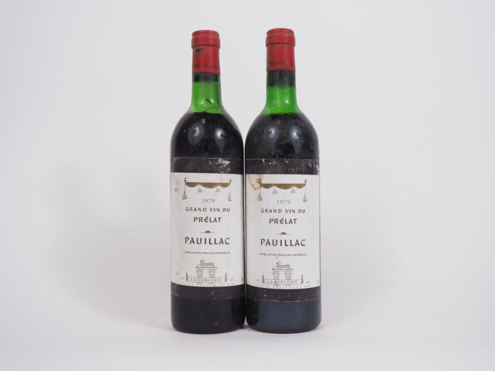 2 BOUTEILLES GRAND VIN DU PRÉLAT PAUILLAC - 1979 - 1 HEP/1 MEP-HEP