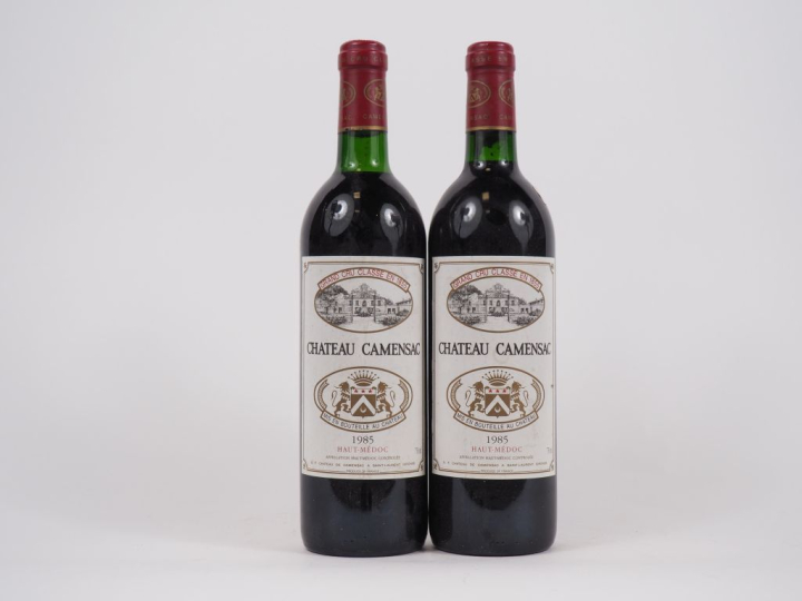 2 BOUTEILLES CHÂTEAU CAMENSAC GCC HAUT MÉDOC - 1985 : 1 BG