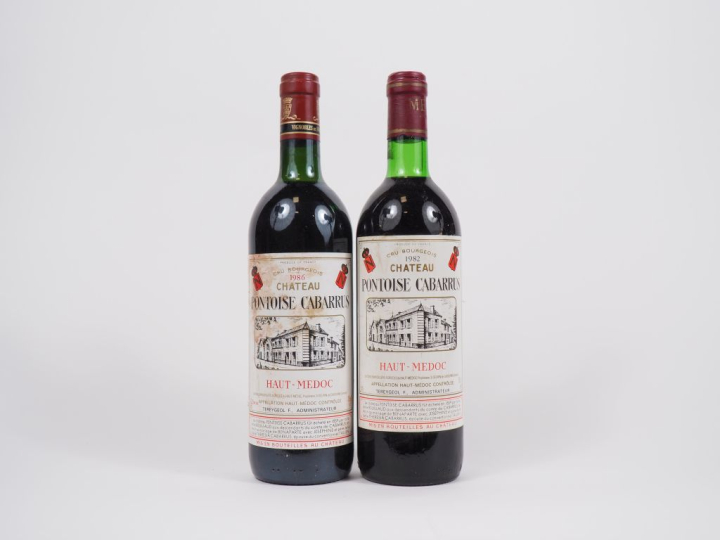 2 BOUTEILLES CHÂTEAU PONTOISE CABARRUS CB HAUT MÉDOC - 1986 - BG - ETL