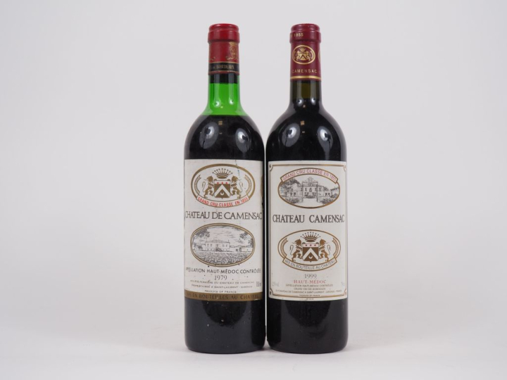 2 BOUTEILLES CHÂTEAU CAMENSAC GCC HAUT MÉDOC : 1 de 1979 - MEP - ETA -