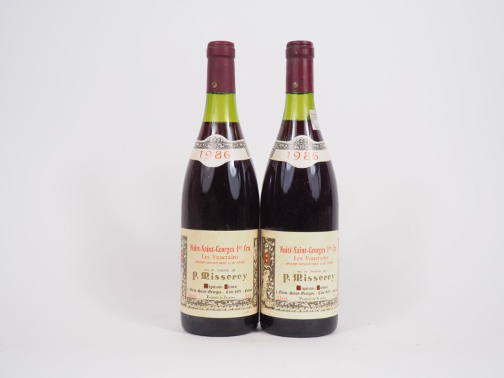 2 BOUTEILLES NUITS SAINT GEORGES 1er CRU "LES VAUCRAINS" P. MISSEREY -