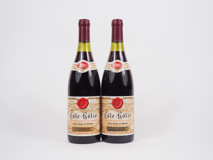 2 BOUTEILLES CÔTE RÔTIE "CÔTES BRUNE ET BLONDE" E. GUIGAL - 1985