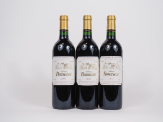 Vente aux enchères 3 BOUTEILLES CHÂTEAU BOUSCASSÉ 'VIEILLES VIGNES' MADIRAN - 2003