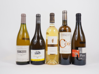 Vente aux enchères 5 BOUTEILLES DIVERS : 1 CHÂTEAU DE CAZENEUVE COTEAUX DU LANGUEDOC 2000