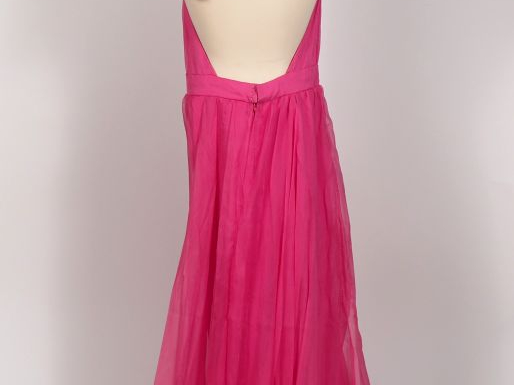 Nina RICCI, Boutique, Paris Robe dos nu en soie (100%) rose.  Attache 