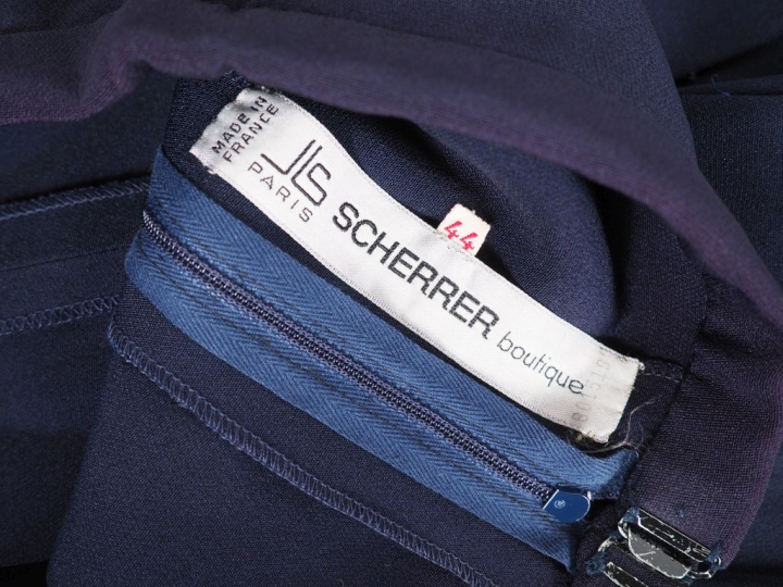 Jean-Louis SCHERRER, Boutique, Paris Pantalon large à plis bleu marine