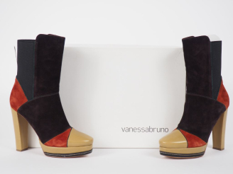 Vente aux enchères Vanessa BRUNO Paire de bottines à talon et plateforme en cuir et daim 