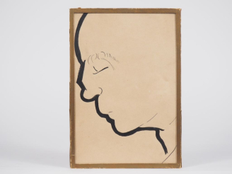 Vente aux enchères [BOUSQUET (Joë)]. PORTRAIT DE JOË BOUSQUET. Mine de plomb, encre noire