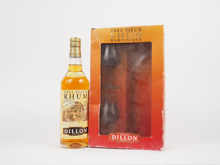  1 BOUTEILLE TRÈS VIEUX RHUM DILLON 45 °- 1982 - COFFRET