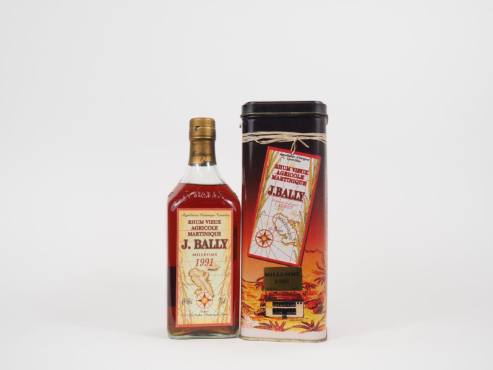 1 BOUTEILLE RHUM BALLY 45 ° - 1991 - COFFRET