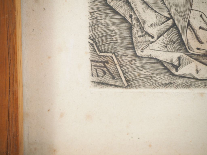 DURER (d'après). "le Christ et les Saintes Femmes"  Eau forte monogram