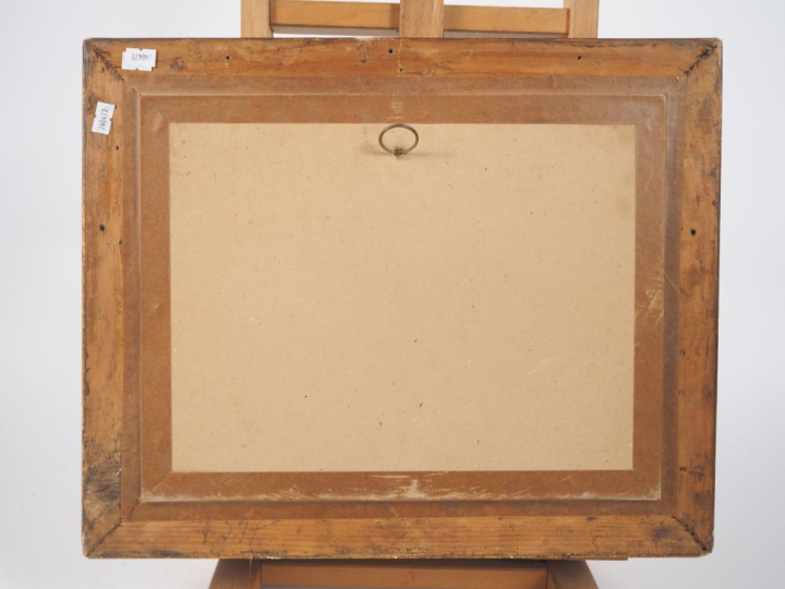 Ecole française XIXème. "personnages discutant sous les couverts d'un 