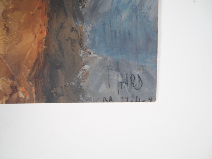 Bel ensemble de 8 dessins et d'une peinture à l'huile "Etudes de jeune