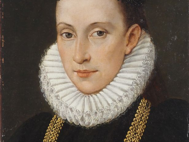 Ecole Allemande 1590. "Portrait de dame âgée de 30 ans" Toile Hauteur 