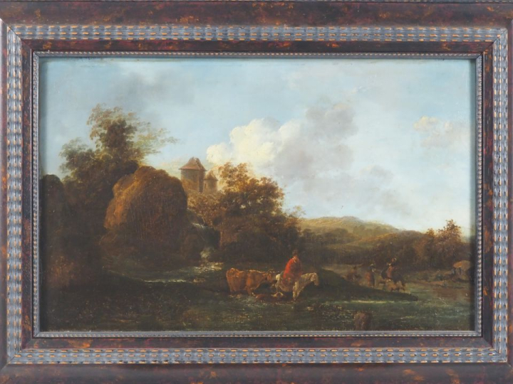 Attribué à Jean Baptiste François GENILLION (1750 - 1829). "Le passage