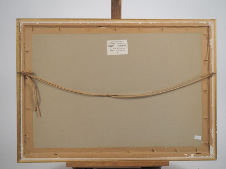 A. BORDENEUVE.  "le port" Gouache, signée en bas à droite Dim. 31 x 48