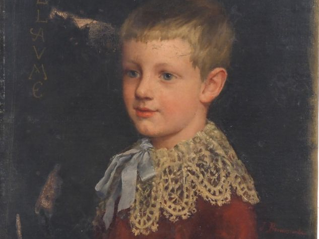 JENNIE BROWNSCOMBE "portrait de Guillaume" Huile sur toile, signé en b