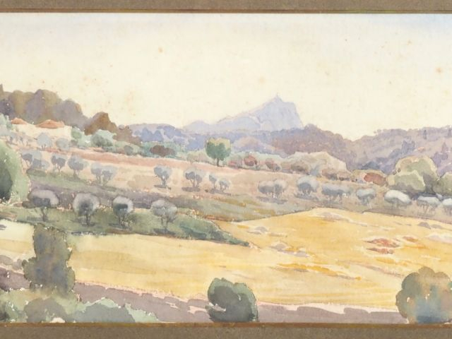 A. CAZABONNE.  "Environ d'Aix en Provence, la montagne Sainte Victoire