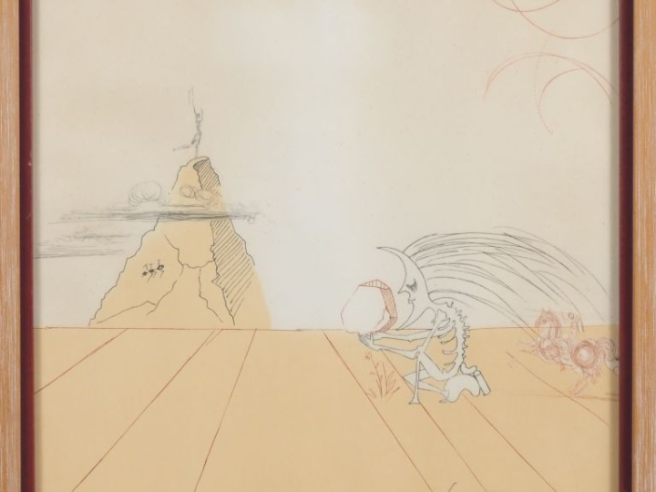 DALI.  "paysage fossile et imaginaire" Lithographie numérotée 25/49 Di