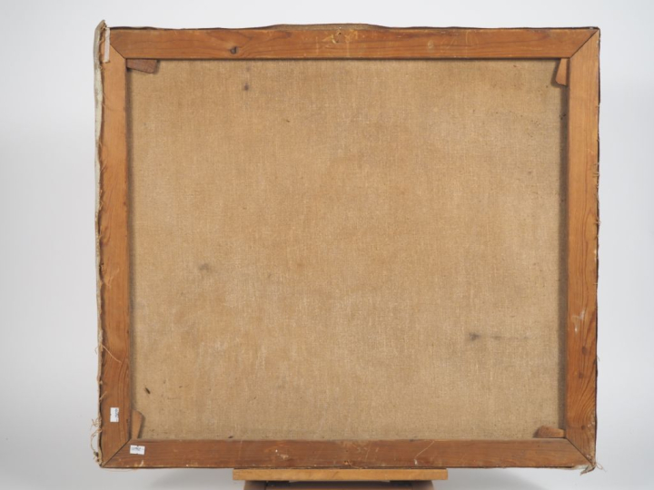 KNUD OVE HILKIER. "Etude de jeune femme nue de dos" Huile sur toile, s