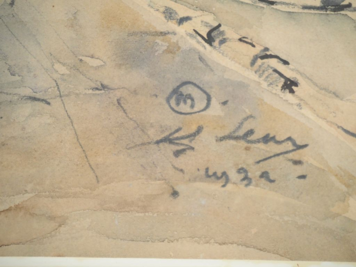 LEVY. "montmartre" Aquarelle signée en bas à droite datée 32  Dim. 43,