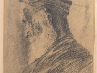 Vente aux enchères Jean LISSERE. "le vieil arabe" Dessin au crayon, signé en bas à droite