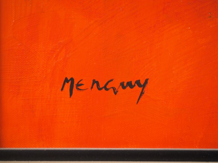 MENGUY.  "Paysage" Huile sur toile, signée en bas à gauche Dim. 54,5 x