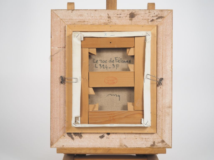 Max SAVY.  "le roc de Félines" Huile sur toile, signée en bas à droite