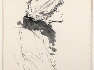 Vente aux enchères Daniel SCHINTONE.  "Jeune femme de profil" Encre, signée en bas à droi