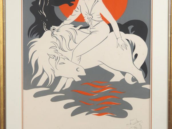 Daniel SCHINTONE.   "Cavalière chapeautée" Lithographie contresignée e