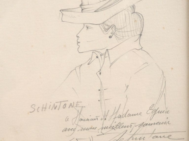 Daniel SCHINTONE.   "Cavalière chapeautée" Lithographie contresignée e