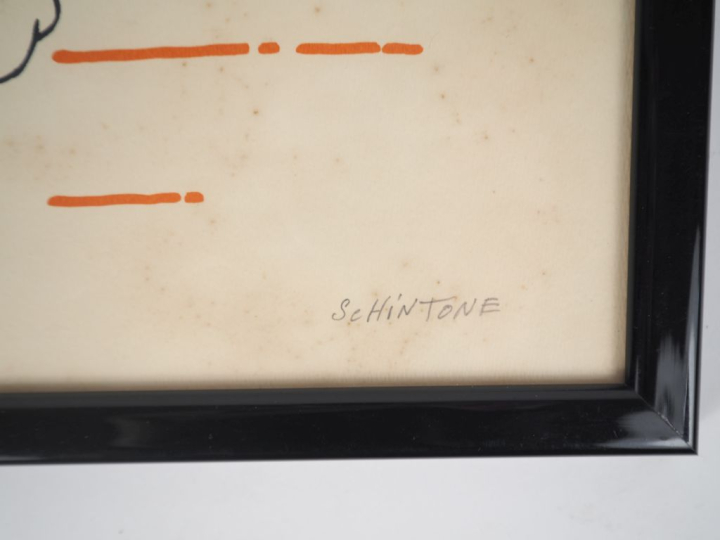 Daniel SCHINTONE.  "Jeune femme dénudée en buste" Lithographie signée 