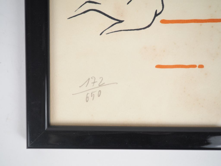 Daniel SCHINTONE.  "Jeune femme dénudée en buste" Lithographie signée 