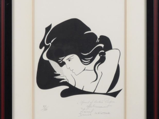Vente aux enchères Daniel SCHINTONE. "Jeune femme" Lithographie dédicacée, contresignée e