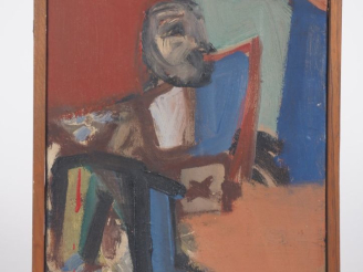 Vente aux enchères STATTNER.  "personnage" Huile sur toile, signée en bas à gauche  Dim. 