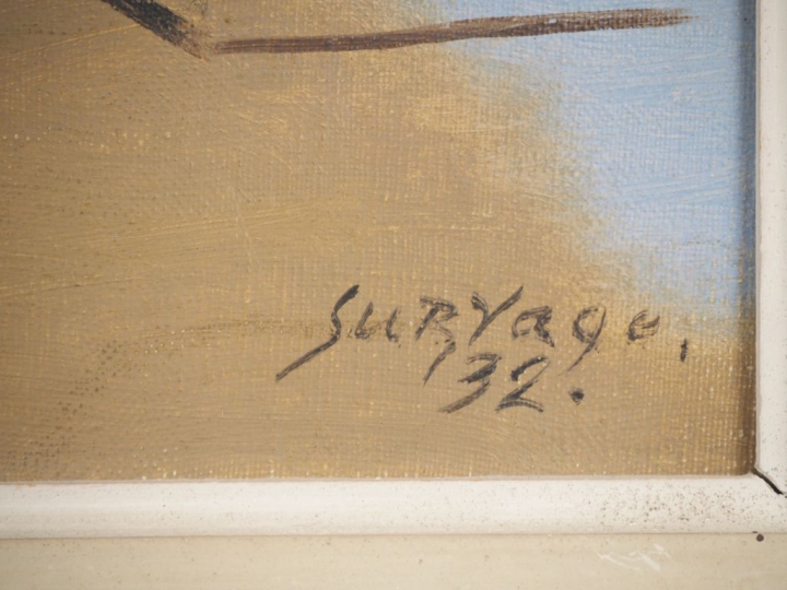 Léopold SURVAGE.  "L'oiseau" Huile sur toile, signée en bas à droite e