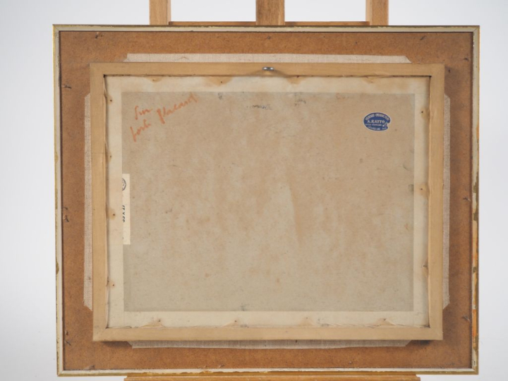 Ecole française XXème. "Tauromachie" Huile sur carton Dim. 26 x 34 cm