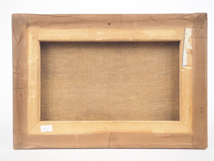 Ecole française XXème. "le port" Huile sur toile Dim. 24 x 35 cm