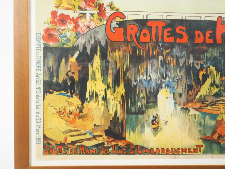 Affiche "Chemin de fer du Nord Namur sur Meuse, Dinant sur Meuse" Grot