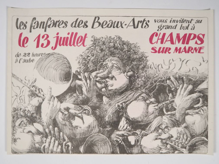 Rare ensemble de six affiches de l'Ecole des Beaux Arts, Gala et Fanfa