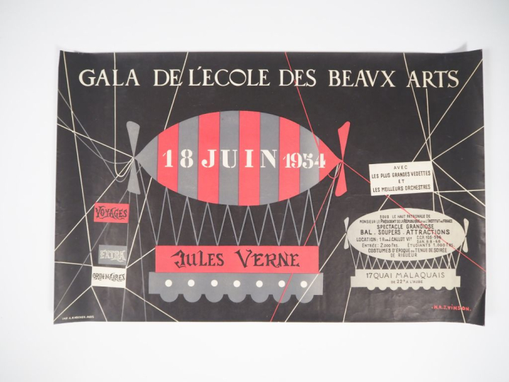 Rare ensemble de six affiches de l'Ecole des Beaux Arts, Gala et Fanfa