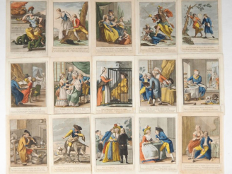 Vente aux enchères Suite de 40 gravures en couleur "les proverbes toscans" par NICOLAS PA