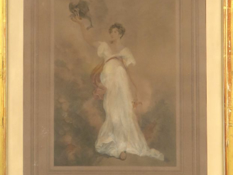 Vente aux enchères Paire de gravures en couleurs "Lady Heath cote" et "Miss Jerningham".