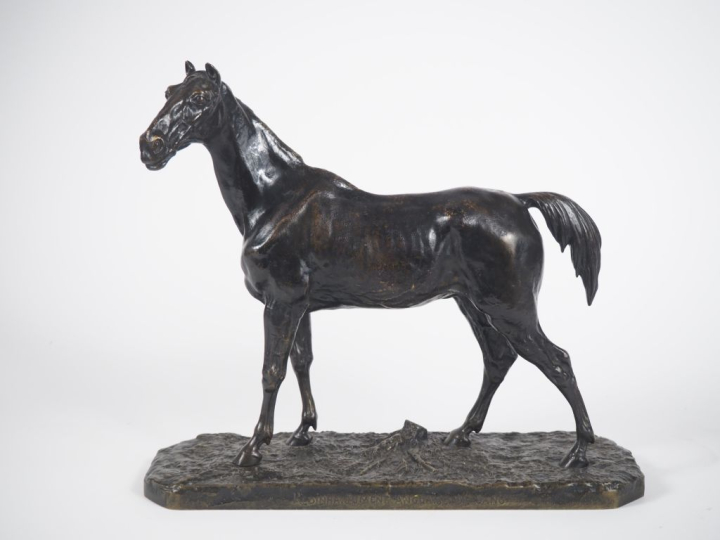 Pierre Jules MENE.  "la jument Redinha".  Sculpture en bronze à patine